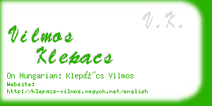 vilmos klepacs business card